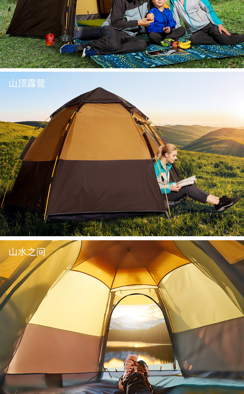 Cheap Goat Tents Hewolf Quick Automatic Open Tent 3 8 Person Double Layer Large Camping Family Outdoor Recreation Party Tents Awning Beach Tent Tents 